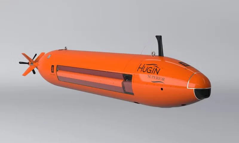 Orange HUGIN Superior autonomous underwater vehicle
